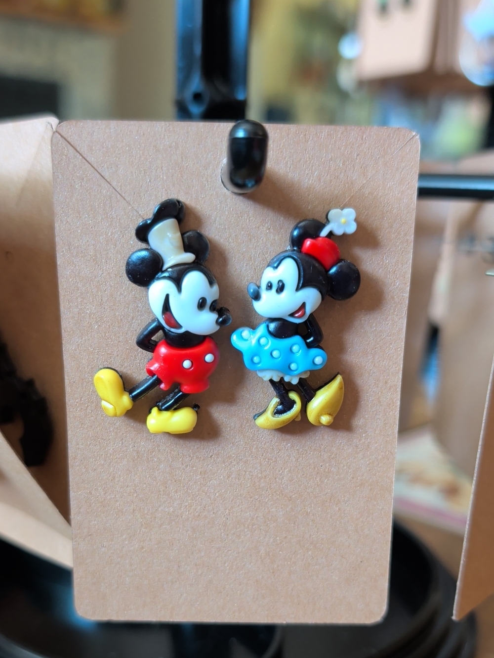 Disney Mickey & Minnie Colorful Stud Earrings in Red, Blue & Yellow